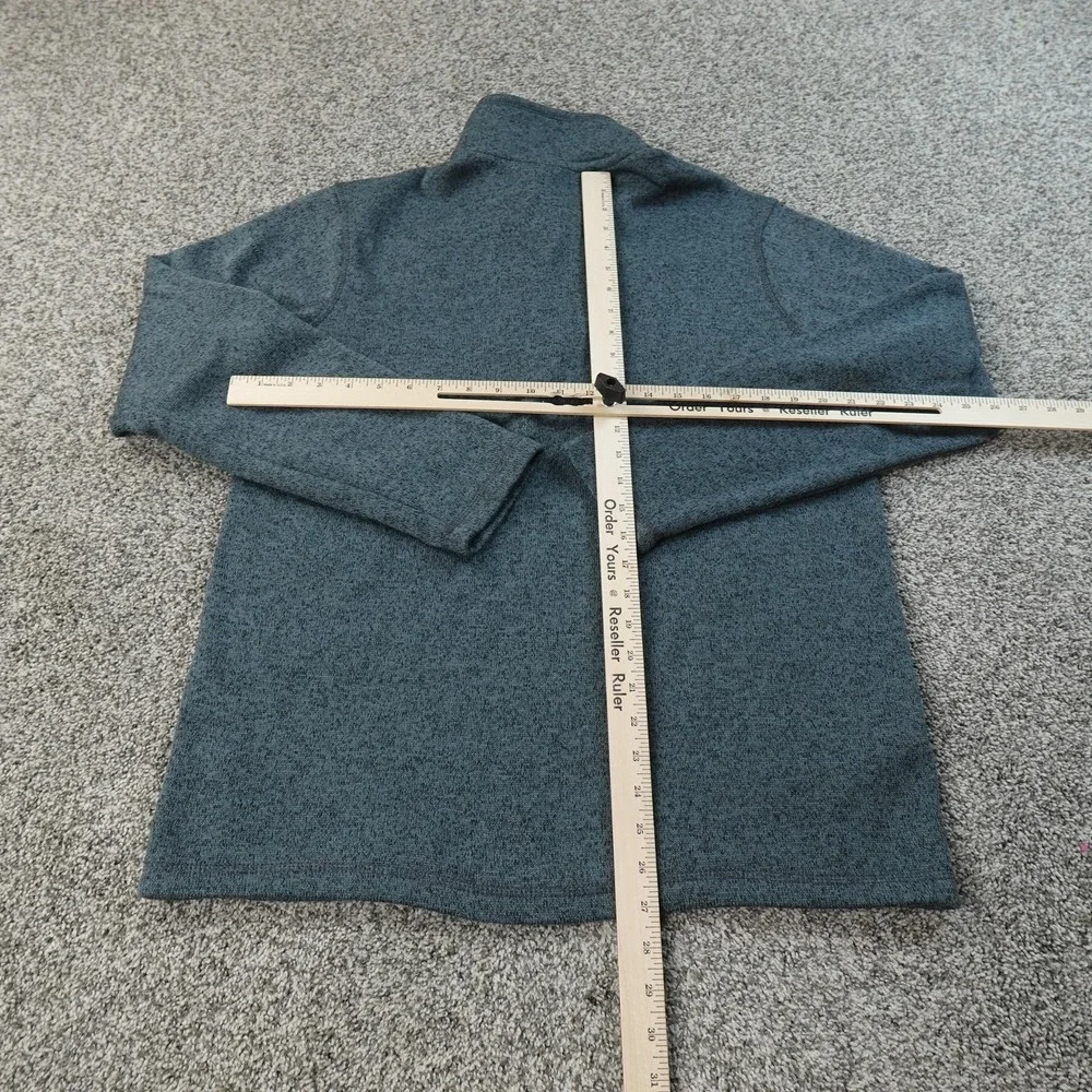 Eddie‎ Bauer Sweater Mens L Blue Fleece 1/4 Zip Mock Neck Pullover Hiking Warm